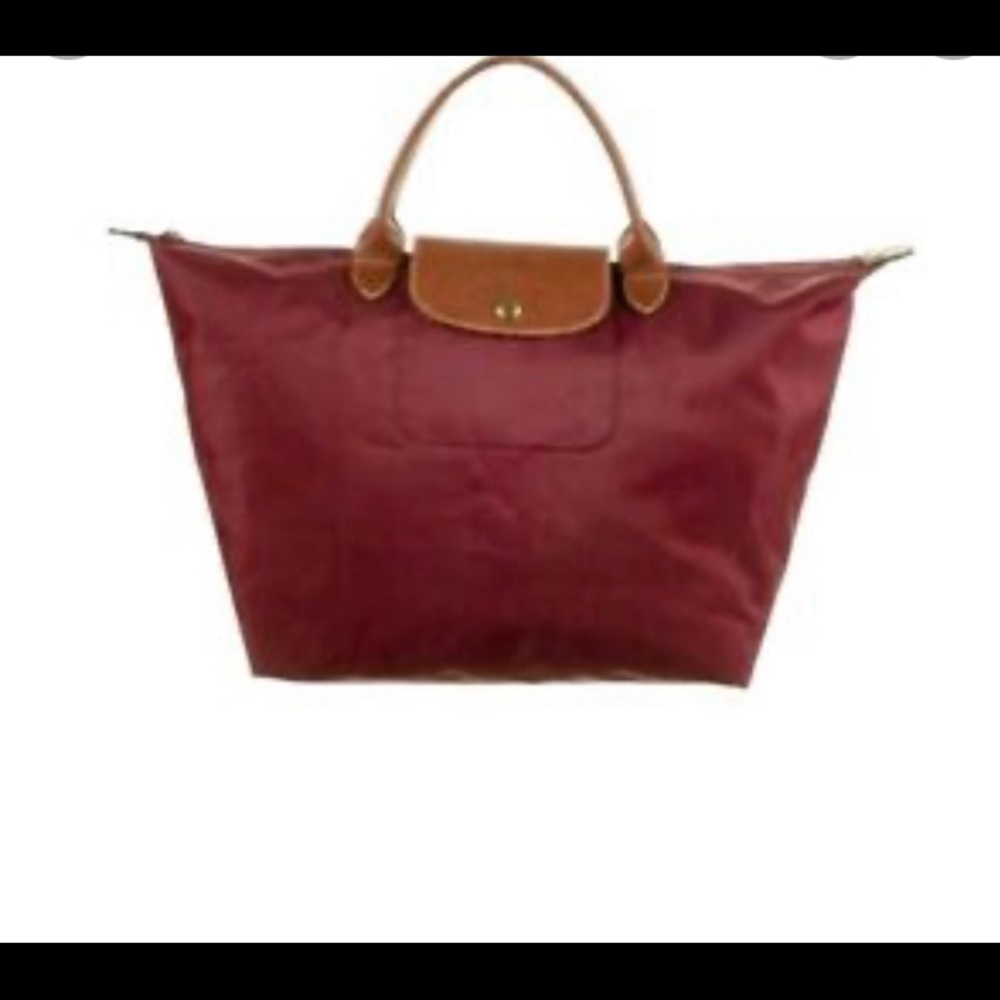 Authentic longchamp medium nylon bag burgundy